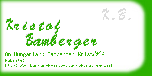 kristof bamberger business card